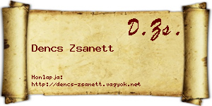 Dencs Zsanett névjegykártya
